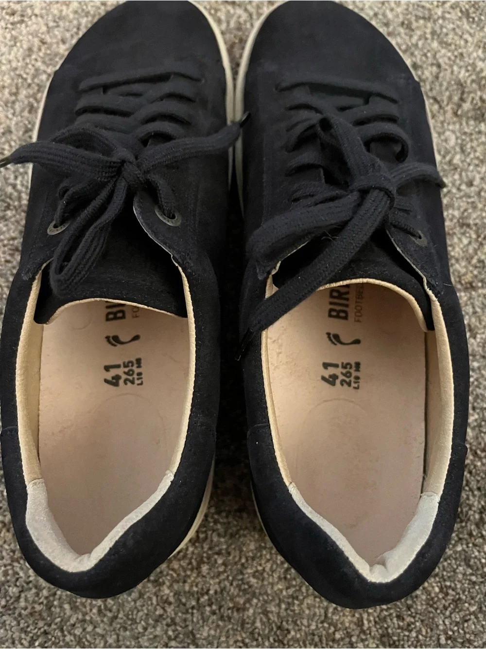 Birkenstock Black Suede Low-Top Lace-Up Sneakers - Picture 2 of 8